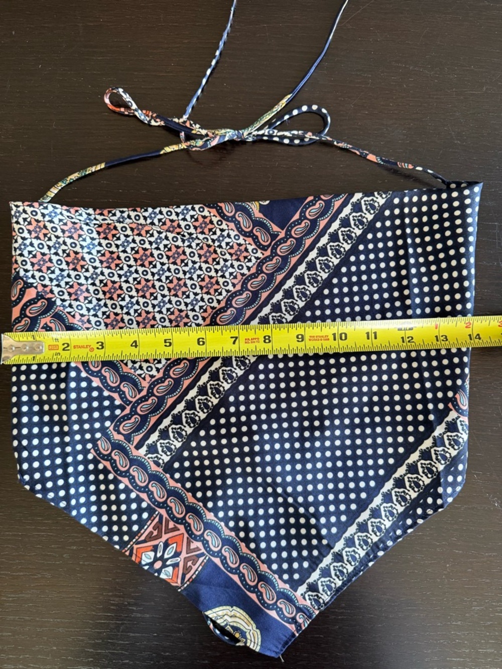 MIMOSA Navy Printed Scarf Halter Tank Top - Picture 4 of 6
